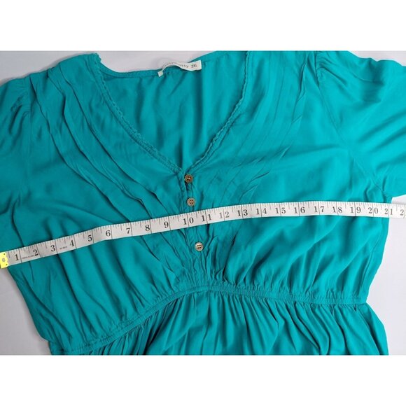 Rustydustty Womens 2XL Teal Dress With Button Detail 100% Viscose - Picture 6 of 7